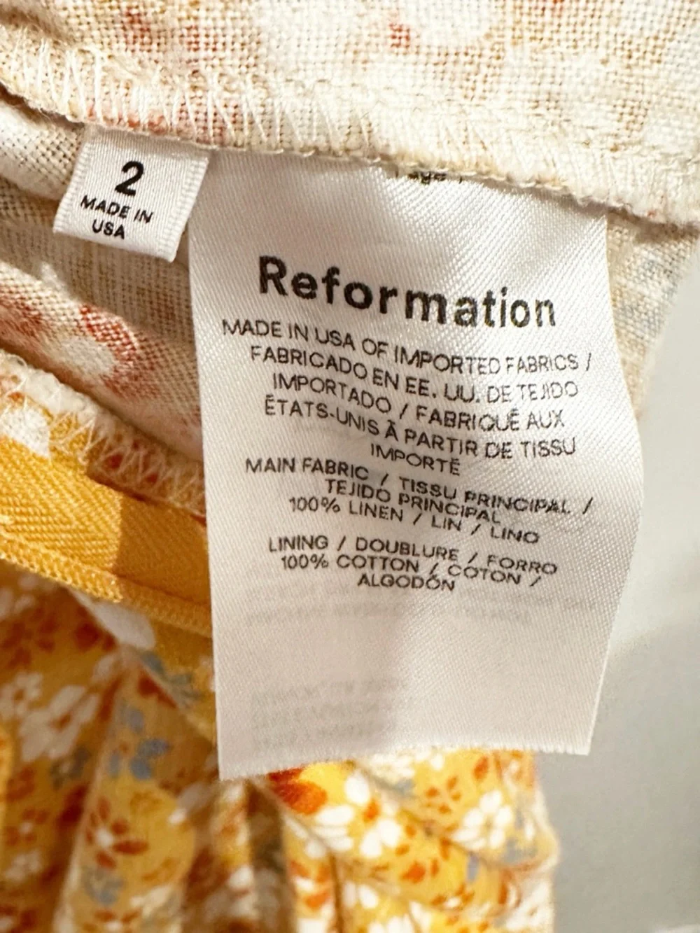 Reformation Ronan Linen Two Piece Pant Set Size 2
